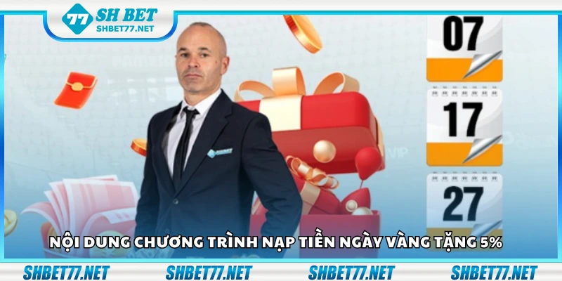 Quy định chương trình nạp tiền ngày vàng tặng 5 phần trăm
